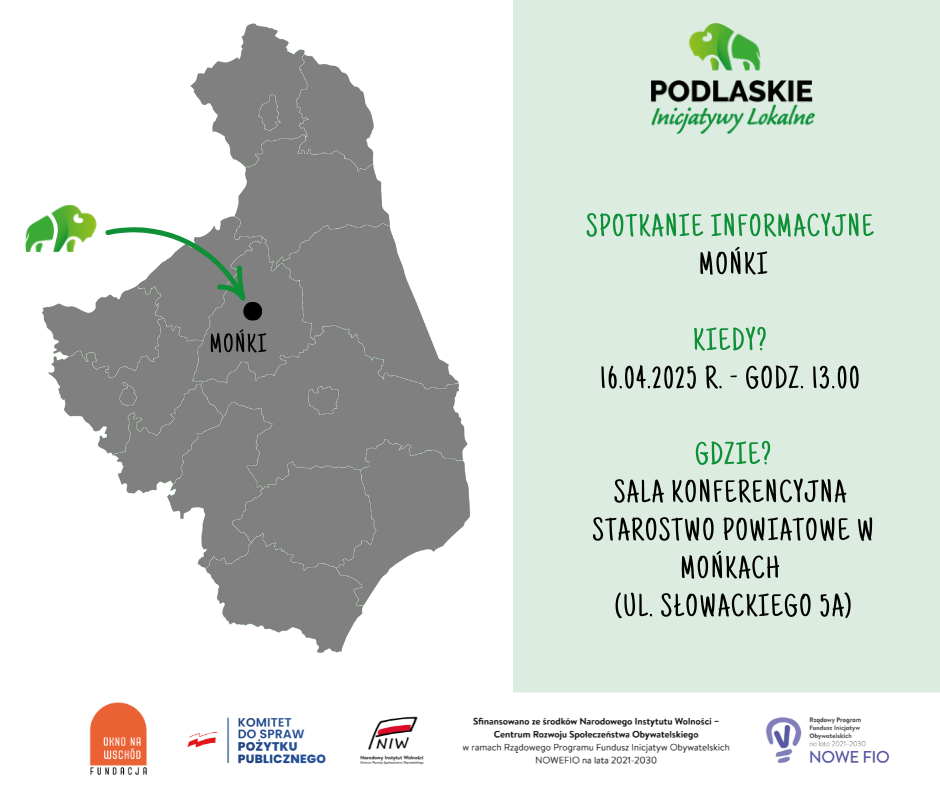 Grafika z informacją o miejscu i czasie spotkania