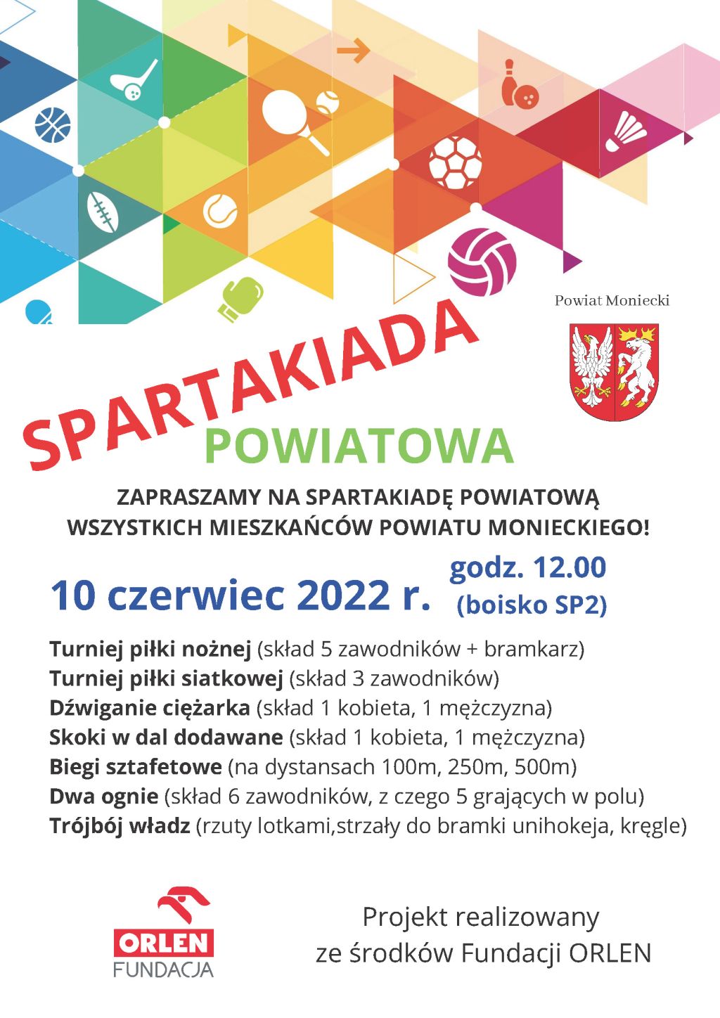 Plakat Spartakiady Powiatowej