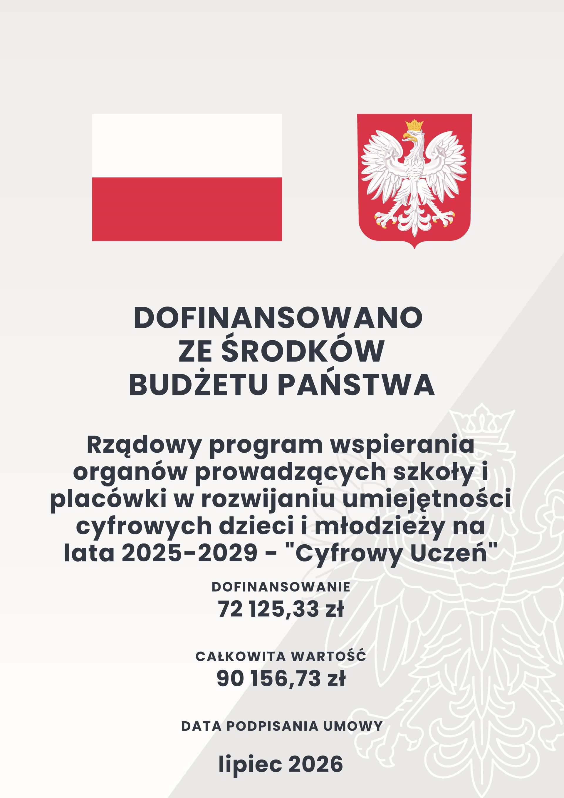 Plakat z&nbsp;informacją o&nbsp;projekcie